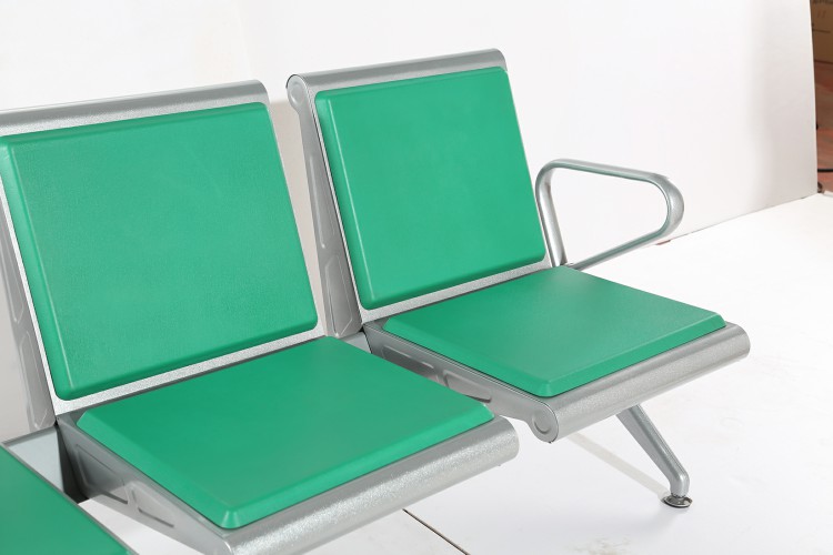 Durable PU Cushion Airport Waiting Room Long Bench Chair