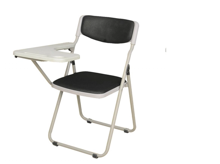 tablet arm conference room chairs pu leather seat plastic chair with writing board for office