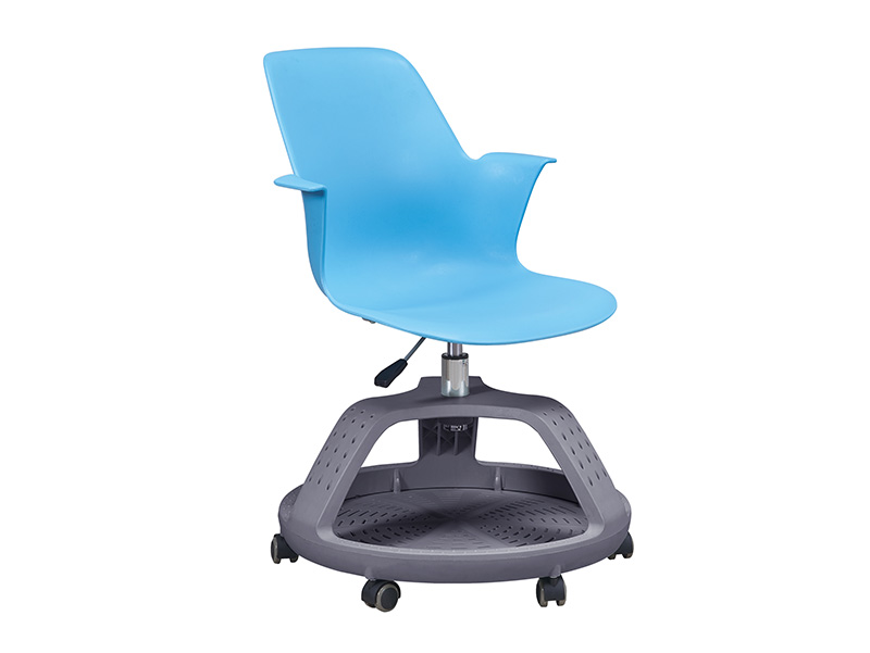 High grade plastic back swivel disc tripod base arm seating chair school furniture chairs for student