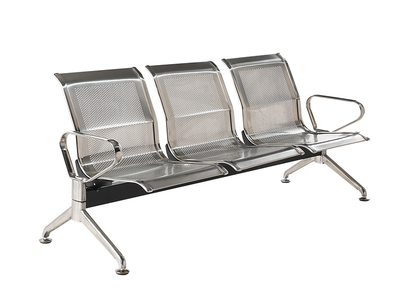 Station stainless steel chairs bus stop waiting chair customizable seat metal bench airport link chairs