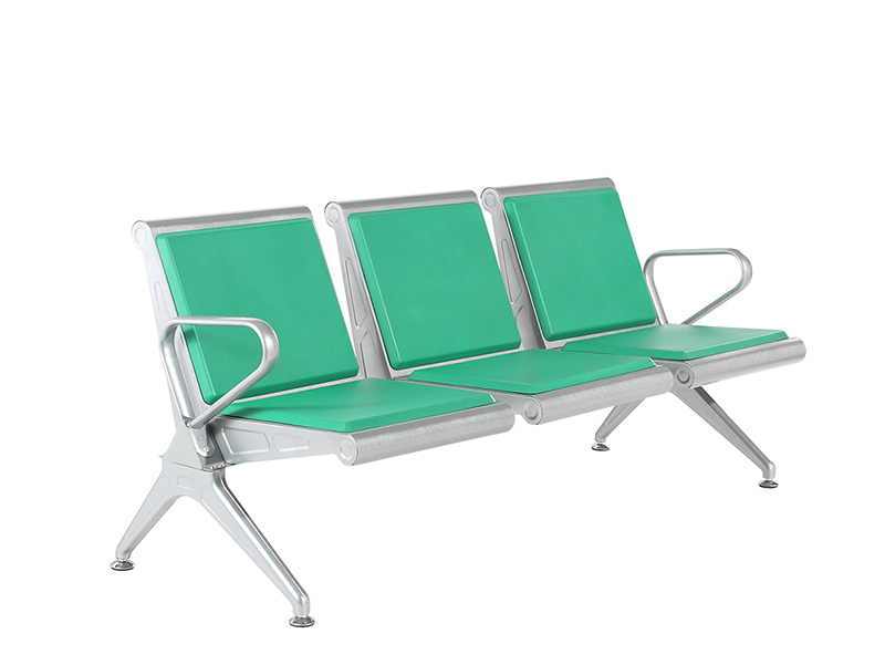 Metal Iron multi-color 3-seater waiting chairs airport area station seats PU injection waiting chair