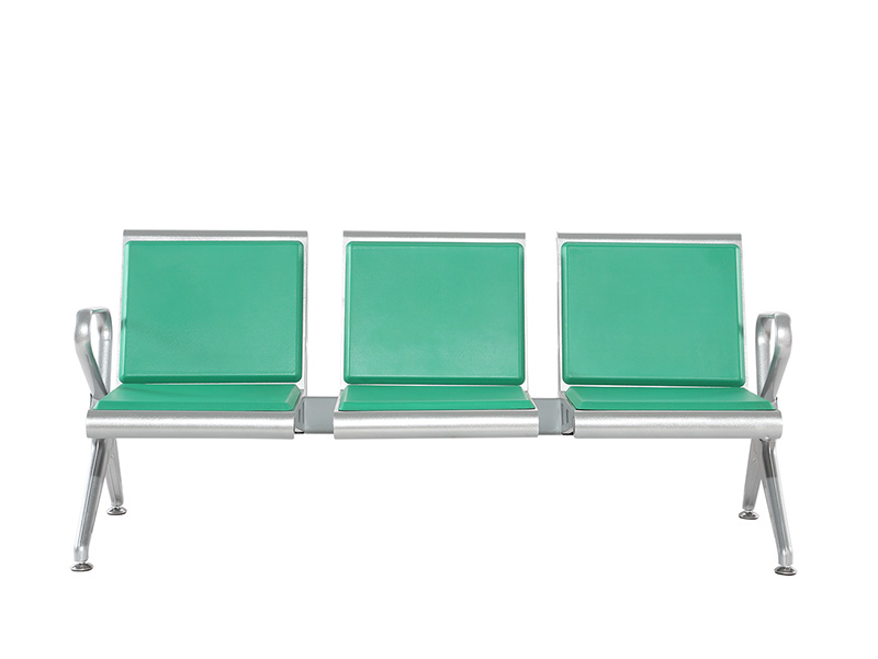Metal Iron multi-color 3-seater waiting chairs airport area station seats PU injection waiting chair