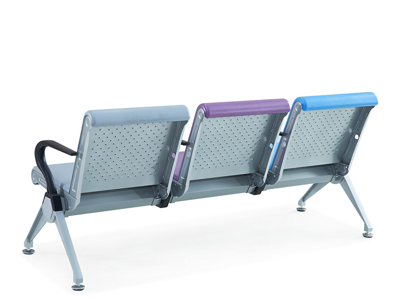 Latest designs luminium alloy public area waiting chair pu armrest and pu cushion
