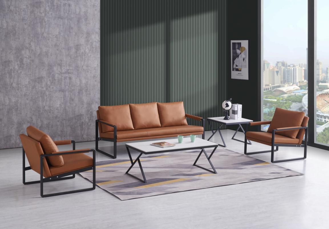High Quality Modern Leather Office Sofa Set PU leather Living Room Sofa Furniture