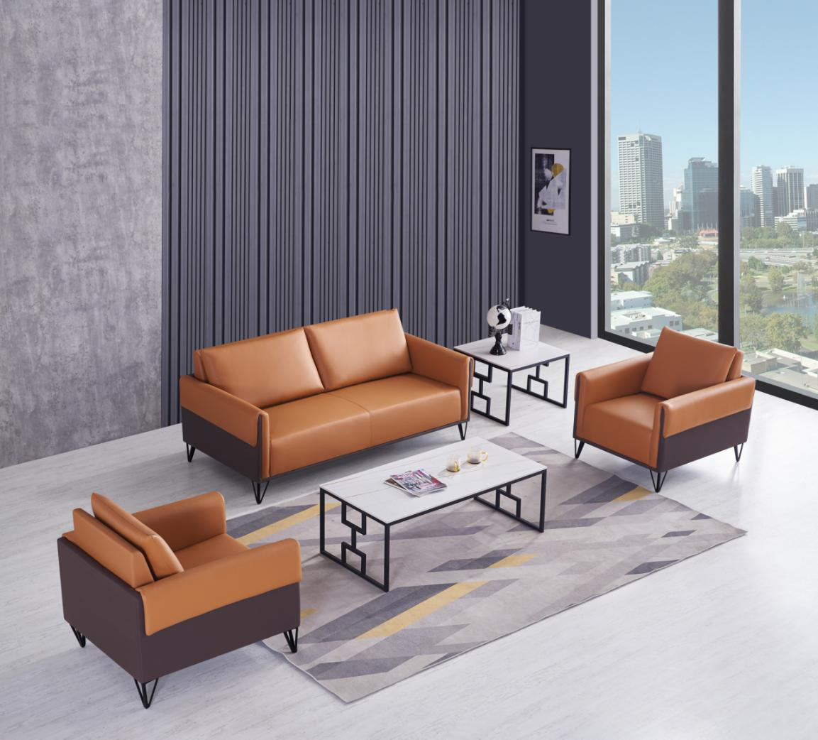 Wholesale Commercial office Furniture General Modern Leather Office Sofa waiting room sofa