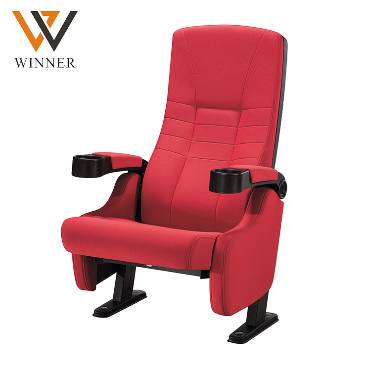 auditorium red Metal church theater recliner chair folding 3d 4d 5d cinema seats with cup holder