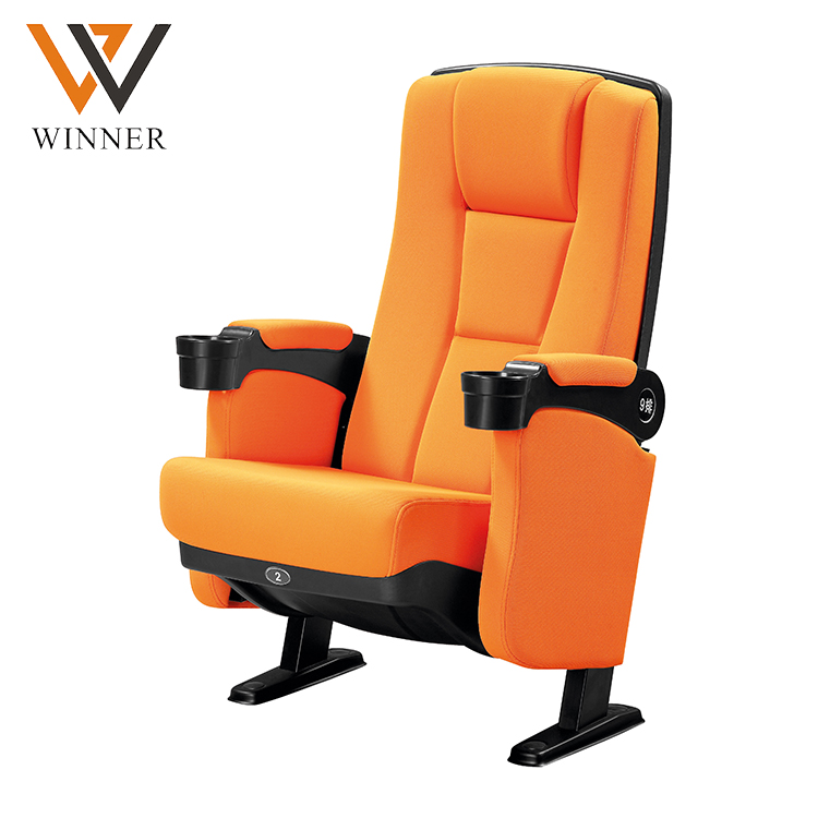 Orange 3d 4d 5d 6d push back cinema seating Metal luxury reclining rocking commercial cinema chairs
