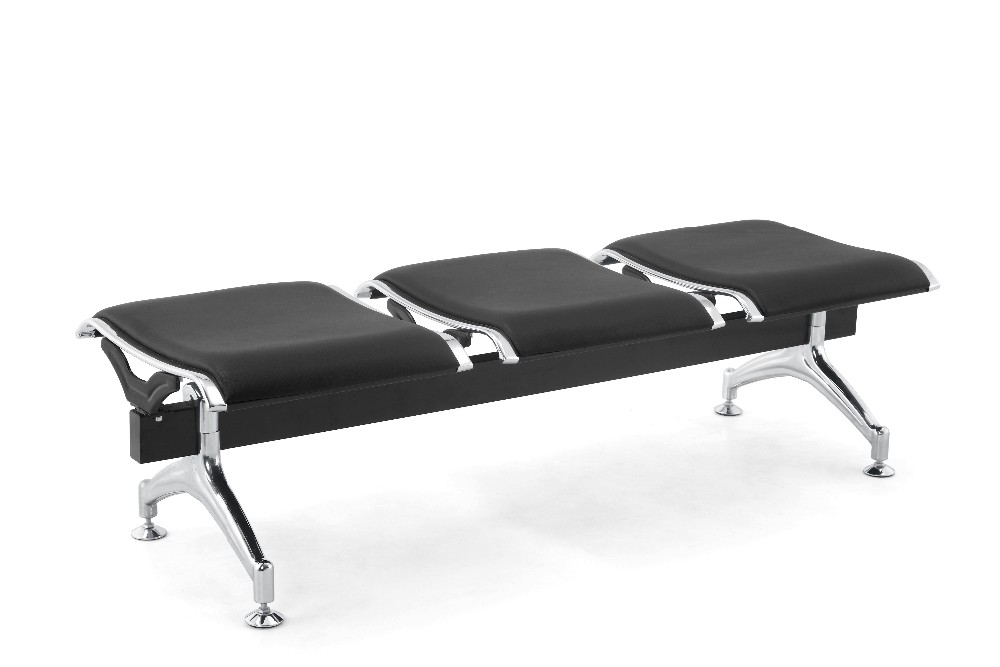 3 Seater PVC Cushion Metal Waiting Room Chairs airport chair