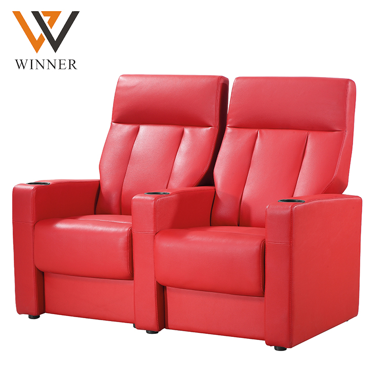 Double seater 2d 3d 4d leather copy movie reclining chair cinema Genuine leather home theater recliner chairs