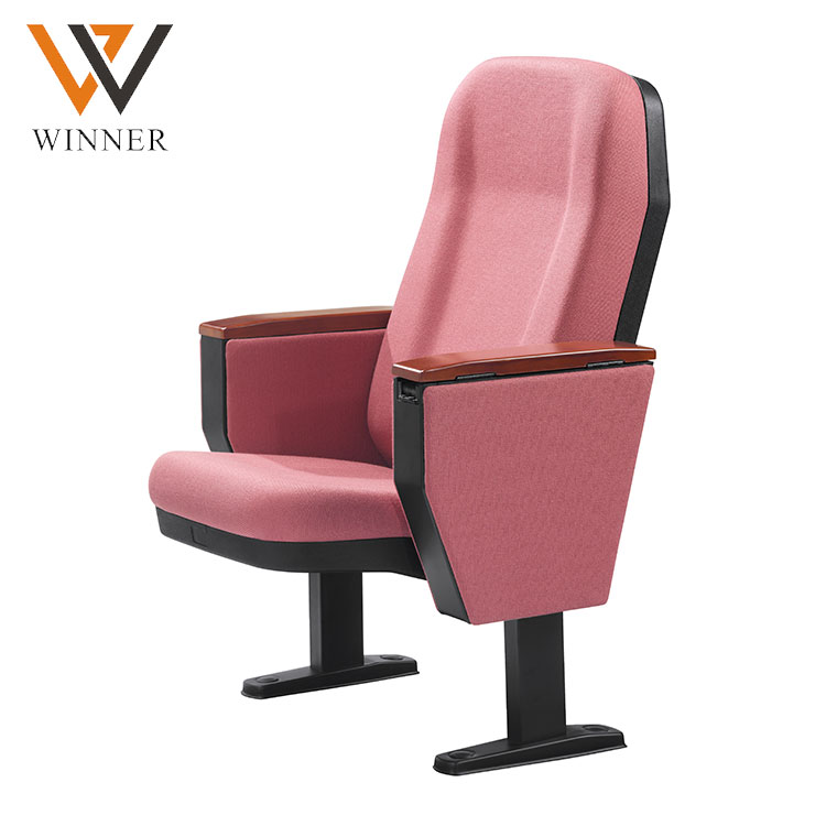 Pink folds standard size auditorium metal church seat university Government lecture hall chair with writing pad