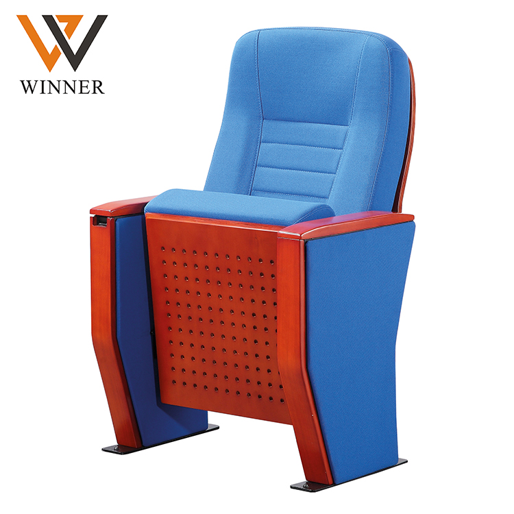 Blue commercial seat church vip auditorium seating university chair lecture hall chairs with writing pad