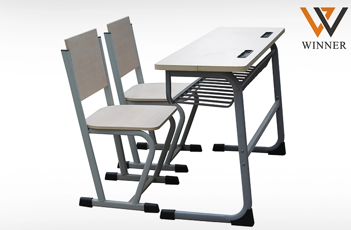 wholesale education furniture school double desk and chair college school tables and chairs