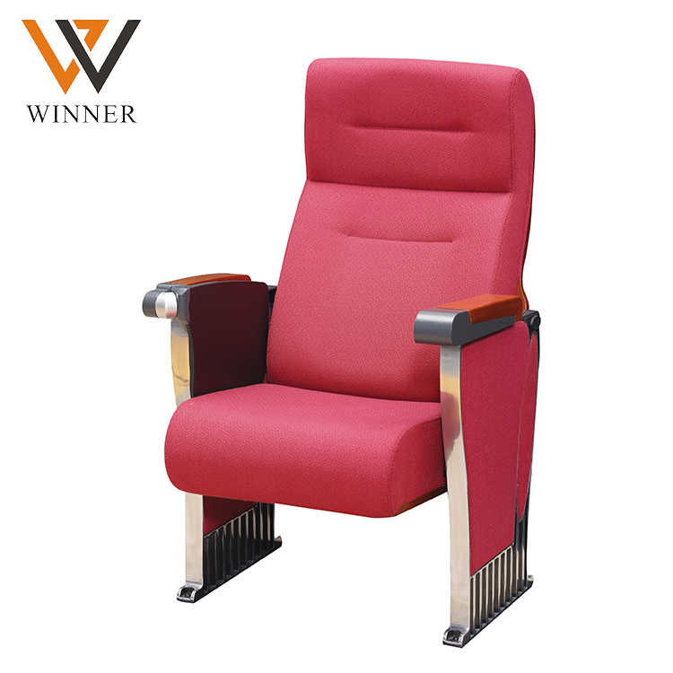 hall theater auditorium chair with folding table High density PU recliner cinema assembly hall seat